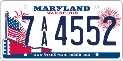 MD license plate 7AA4552