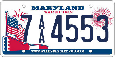 MD license plate 7AA4553