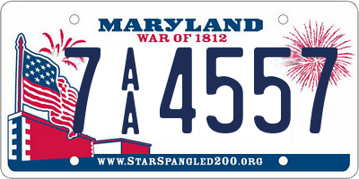 MD license plate 7AA4557