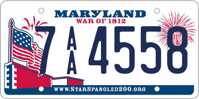 MD license plate 7AA4558