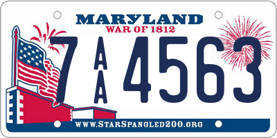 MD license plate 7AA4563