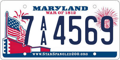 MD license plate 7AA4569