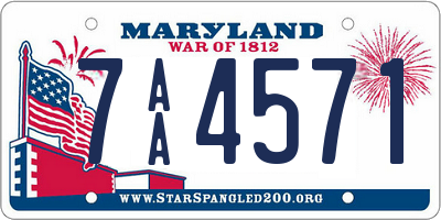 MD license plate 7AA4571