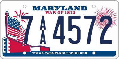 MD license plate 7AA4572