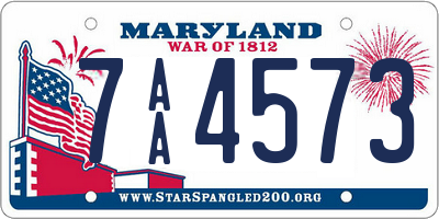 MD license plate 7AA4573