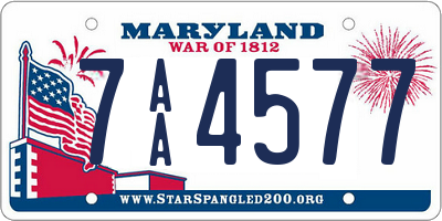 MD license plate 7AA4577