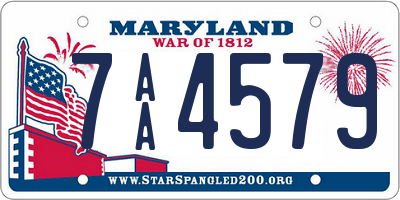 MD license plate 7AA4579