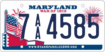 MD license plate 7AA4585