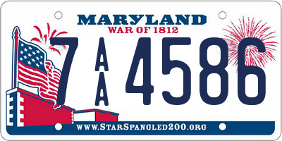 MD license plate 7AA4586