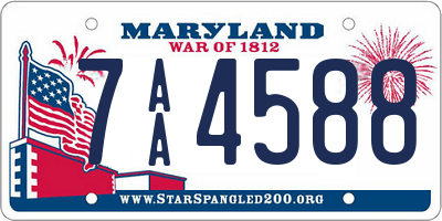 MD license plate 7AA4588