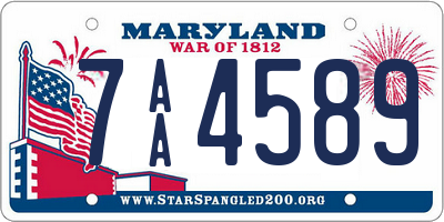 MD license plate 7AA4589