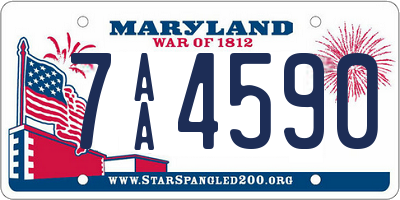 MD license plate 7AA4590