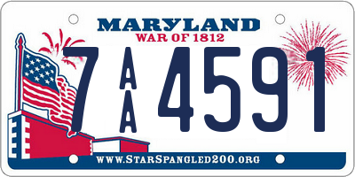 MD license plate 7AA4591