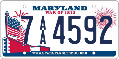 MD license plate 7AA4592