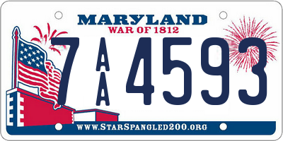 MD license plate 7AA4593