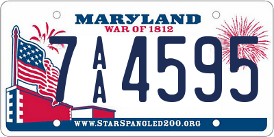 MD license plate 7AA4595