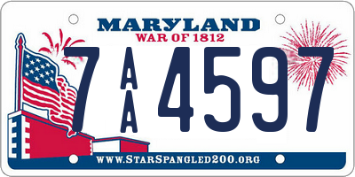 MD license plate 7AA4597