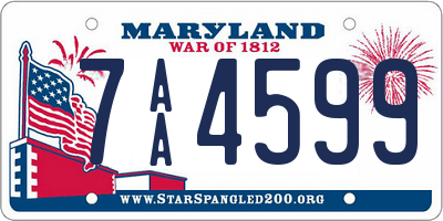 MD license plate 7AA4599