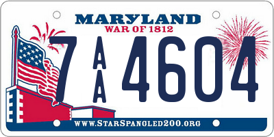 MD license plate 7AA4604