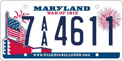 MD license plate 7AA4611