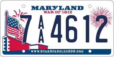 MD license plate 7AA4612