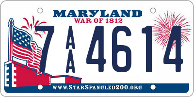 MD license plate 7AA4614