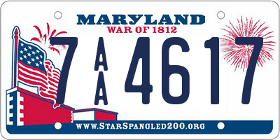 MD license plate 7AA4617