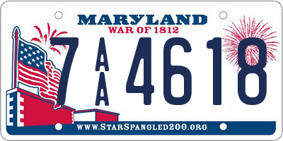 MD license plate 7AA4618