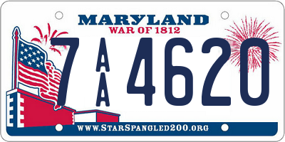 MD license plate 7AA4620