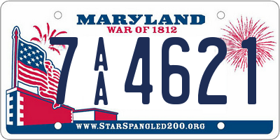 MD license plate 7AA4621