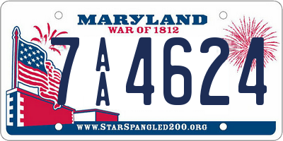 MD license plate 7AA4624