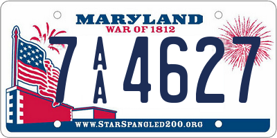 MD license plate 7AA4627