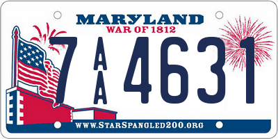 MD license plate 7AA4631