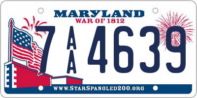 MD license plate 7AA4639