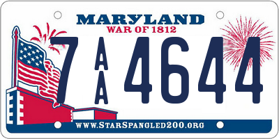 MD license plate 7AA4644