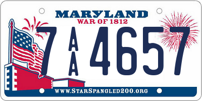 MD license plate 7AA4657