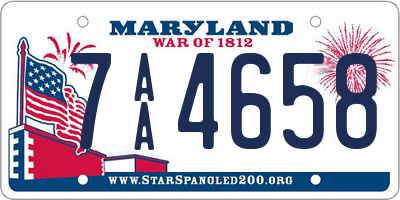 MD license plate 7AA4658