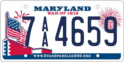 MD license plate 7AA4659