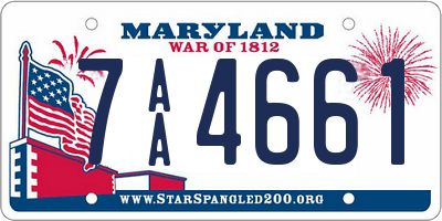 MD license plate 7AA4661