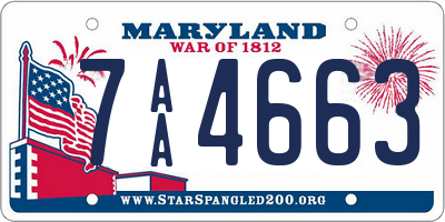 MD license plate 7AA4663