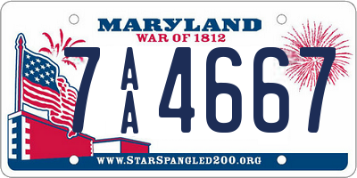 MD license plate 7AA4667