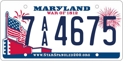 MD license plate 7AA4675