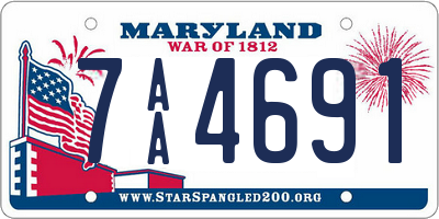 MD license plate 7AA4691