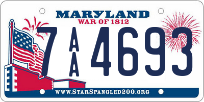 MD license plate 7AA4693