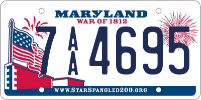 MD license plate 7AA4695