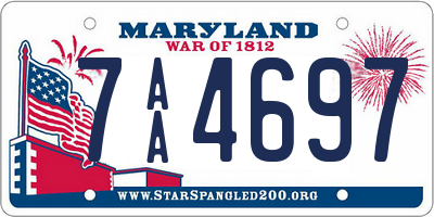 MD license plate 7AA4697