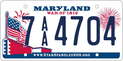 MD license plate 7AA4704