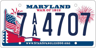 MD license plate 7AA4707