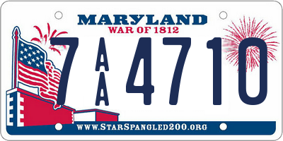 MD license plate 7AA4710