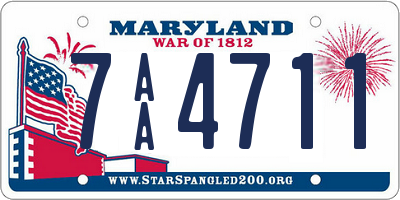 MD license plate 7AA4711